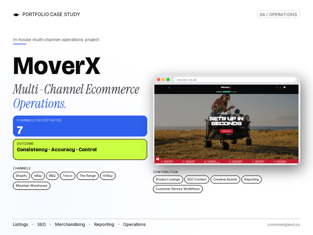 MoverX, multi-channel ecommerce operations case study